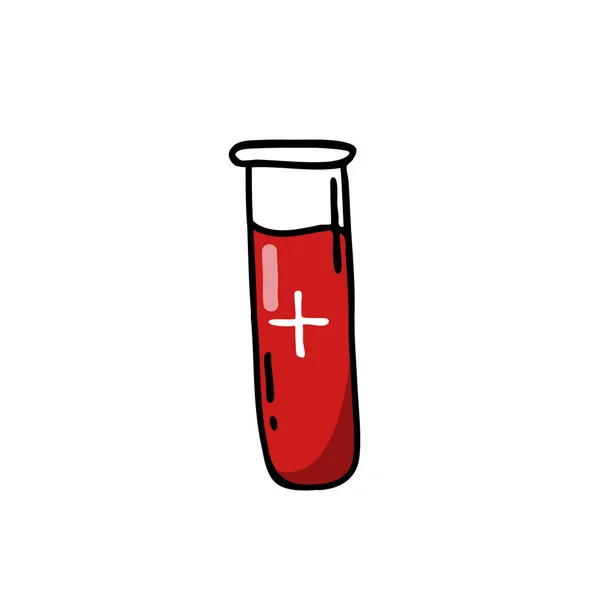 Εξέταση Αίματος Σωληνάριο Doodle Εικονίδιο — Διανυσματικό Αρχείο
