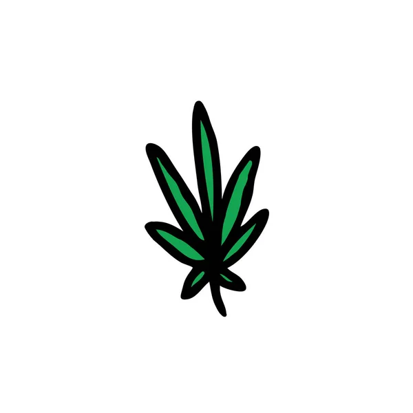 Cannabis Marihuana Doodle Ikone — Stockvektor