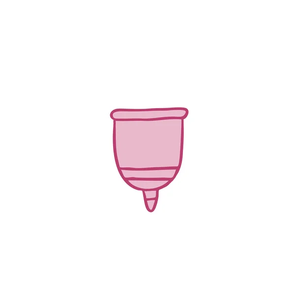 Menstruatiecup Doodle Pictogram — Stockvector