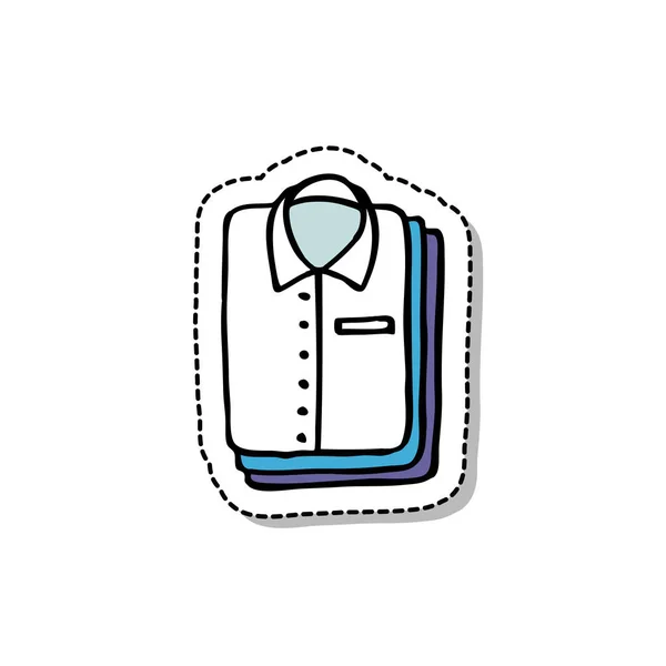 Chemises Pliées Icône Doodle — Image vectorielle