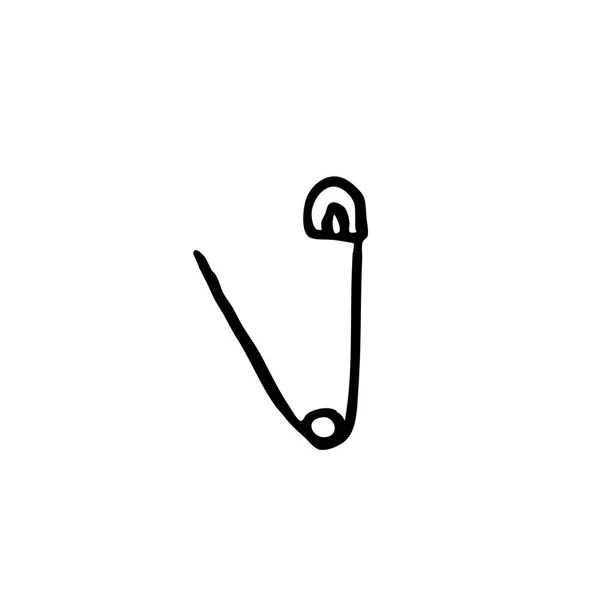 Safety Pin Doodle Icon — Stock Vector