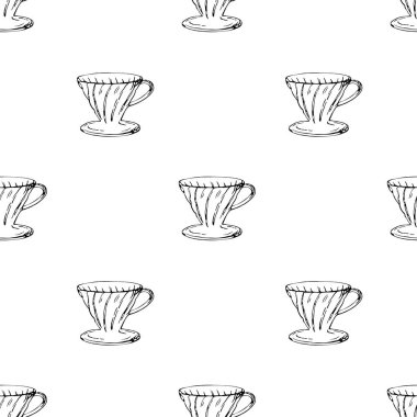 alternatif kahve makinesi sorunsuz doodle desen