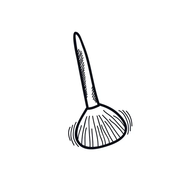 Make-up borstel doodle pictogram — Stockvector