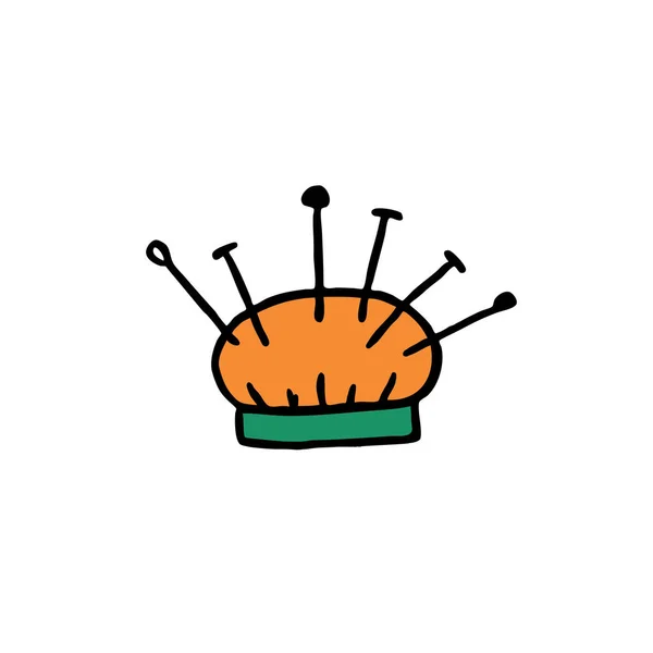 Speldenkussen doodle pictogram — Stockvector