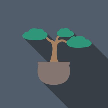Bonsai ağacı vektör simgesi