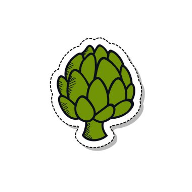 enginar doodle etiket simgesi