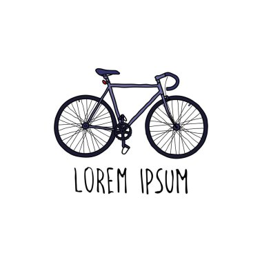 Bisiklet sabit dişli doodle simgesini