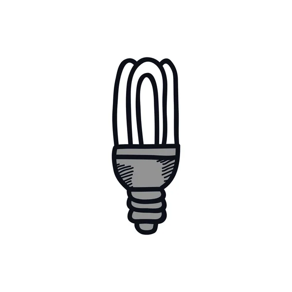 Lightbulb Doodle Vector Icon — Stock Vector