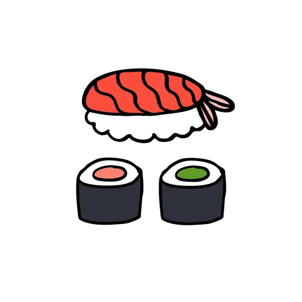 Asiatique Nourriture Doodle Icônes — Image vectorielle