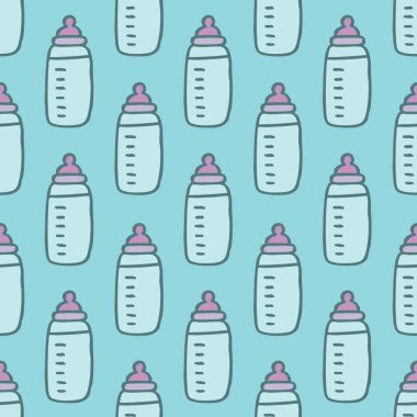 Bebek meme şişe sorunsuz doodle modeli