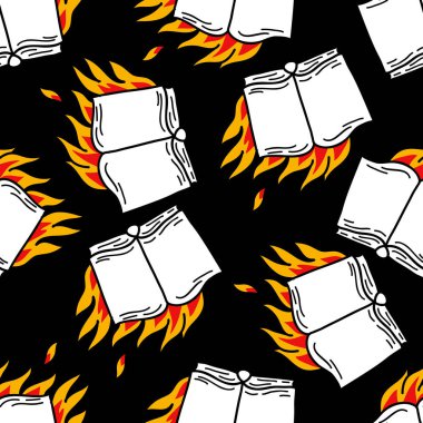 Yangın illüstrasyon geleneksel dövme flash kesintisiz doodle desen kitabı