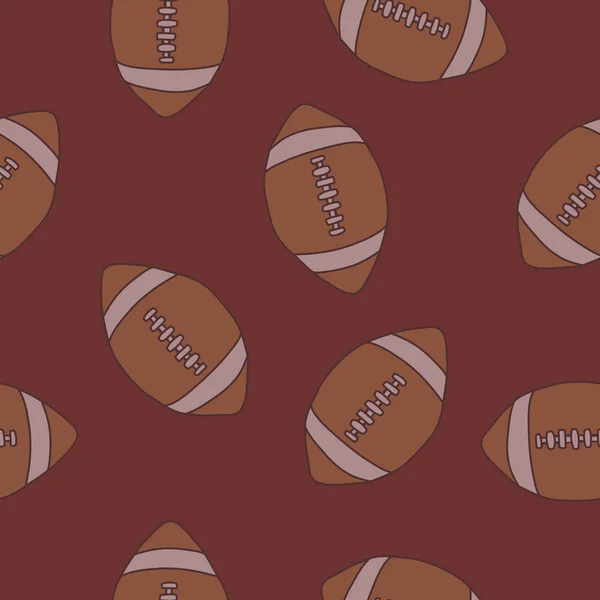 Nahtloses Doodle Muster Beim American Football Ball — Stockvektor