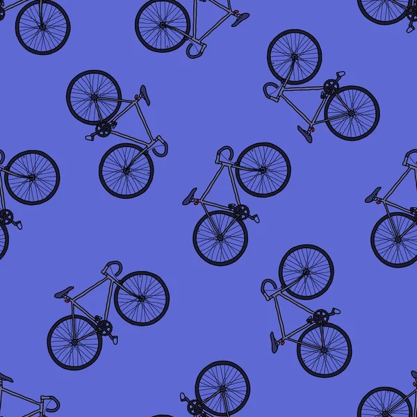 Bicicleta Engranaje Fijo Patrón Garabato Sin Costura — Archivo Imágenes Vectoriales