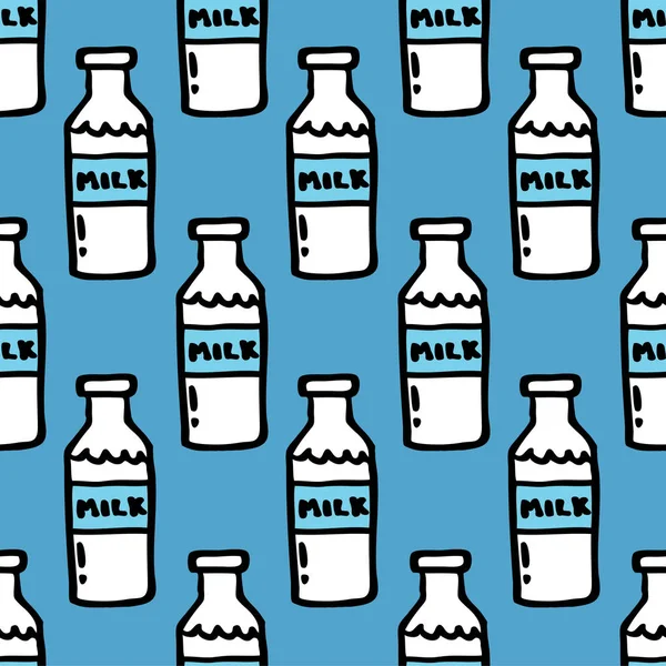 Μπουκάλι Γάλα Απρόσκοπτη Doodle Μοτίβο — Διανυσματικό Αρχείο