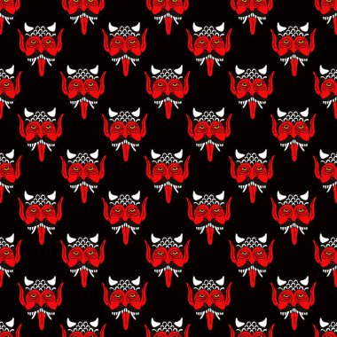 iblis illüstrasyon geleneksel dövme flash kesintisiz doodle desen