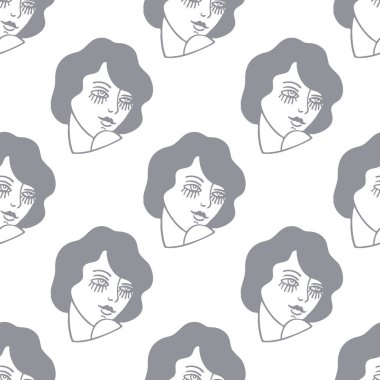 Kız illüstrasyon geleneksel dövme flash kesintisiz doodle desen