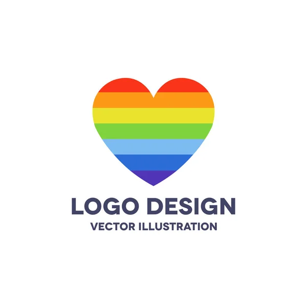 Regenboog Hart Lgbt Gemeenschap Symboolpictogram Vector — Stockvector