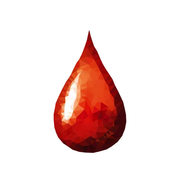Polygonal Droppe Blod Illustration — Stock vektor