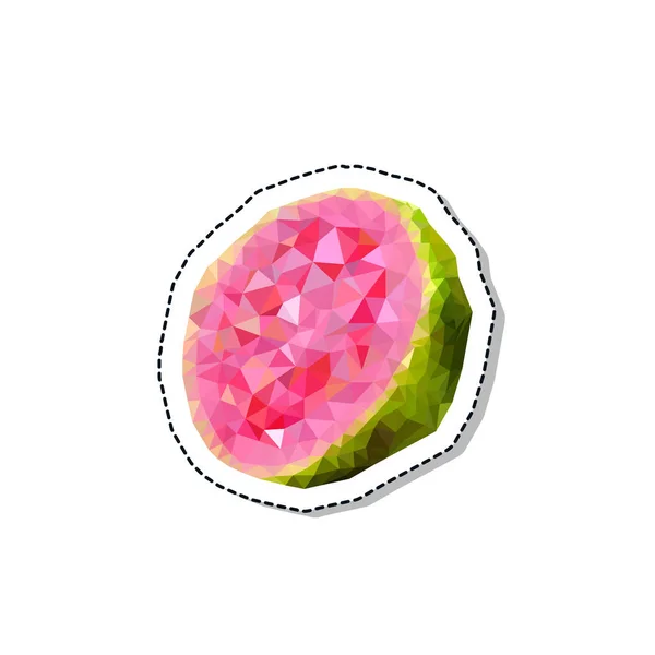 Illustrazione Vettoriale Guava Poligonale — Vettoriale Stock