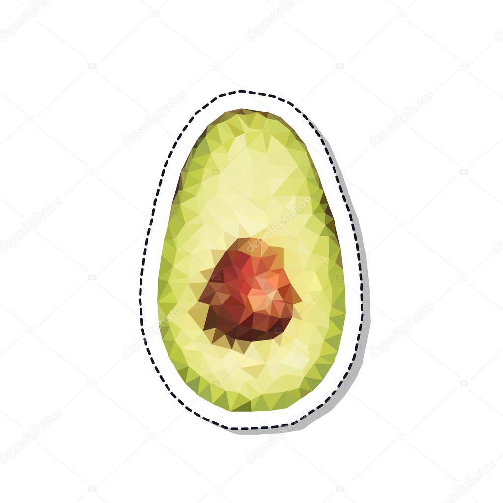 polygonal avocado vector illustration