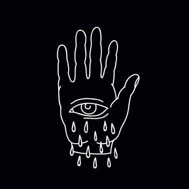 göz illüstrasyon geleneksel dövme flaş el