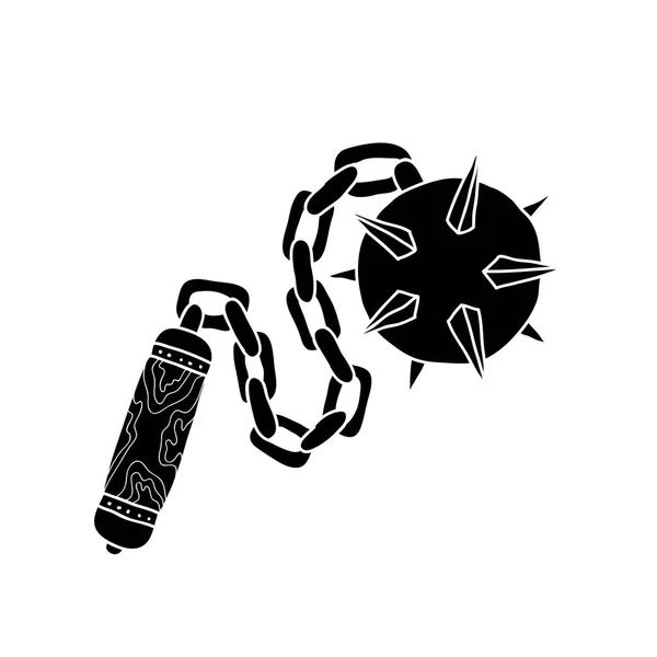 Эскиз тату булава на цепи