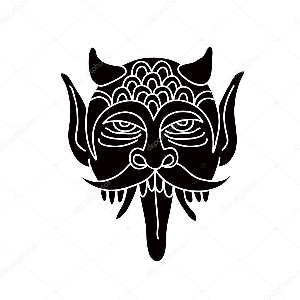 Daemon illustration traditional tattoo flash