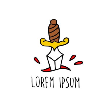 hançer illüstrasyon geleneksel tattoo flash