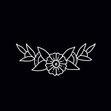çiçekler illüstrasyon geleneksel tattoo flash