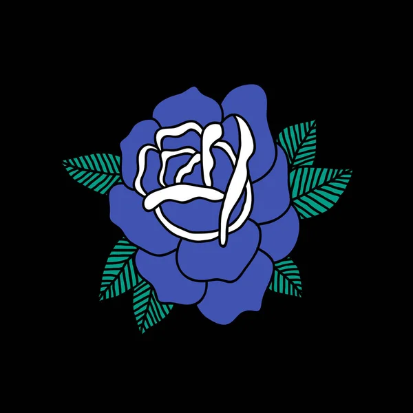 Fleur rose illustration tatouage traditionnel flash — Image vectorielle