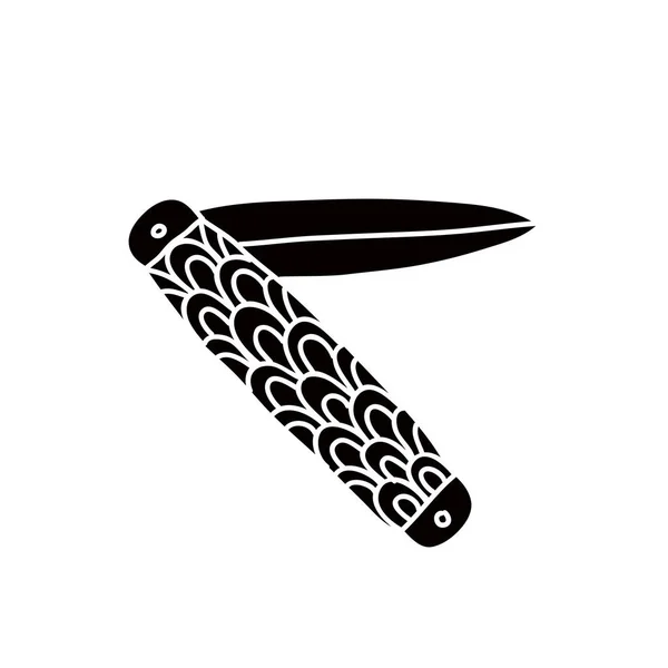 Kniv illustration traditionell tatuering blixt — Stock vektor