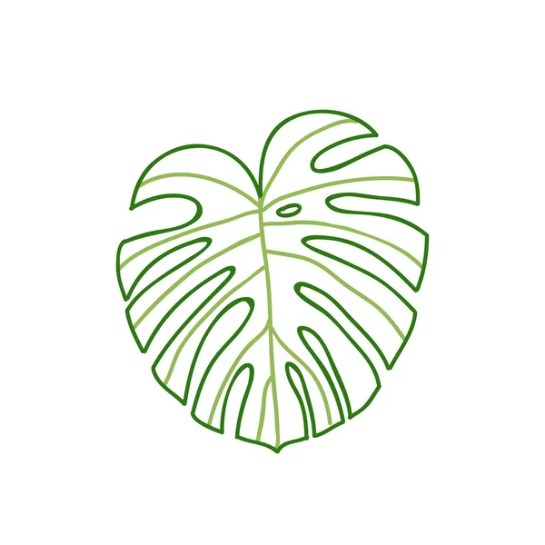 Monstera-Blatt-Doodle-Symbol — Stockvektor