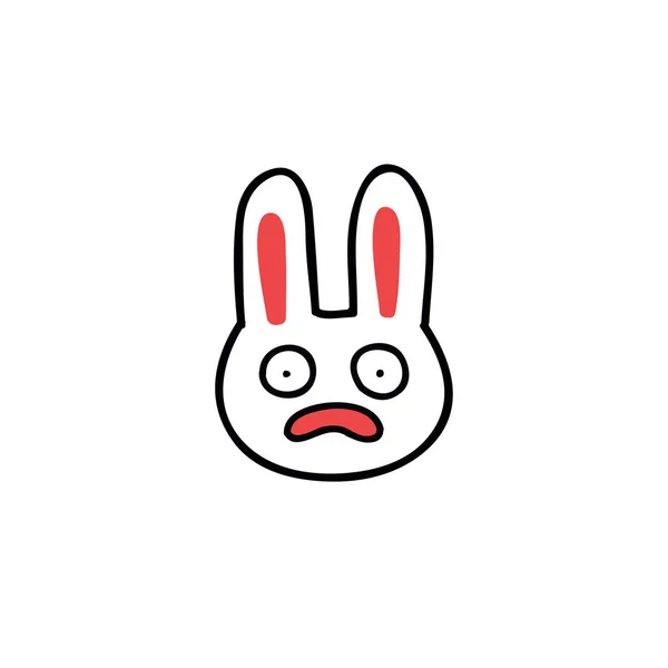 Emoji lapin doodle icône — Image vectorielle