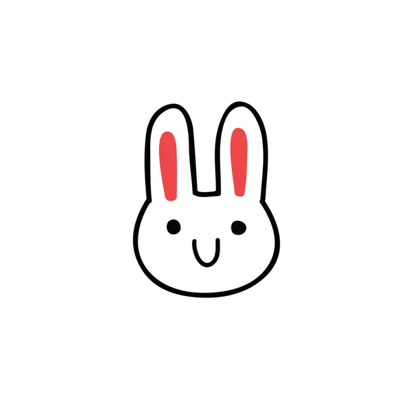 Emoji tavşan Doodle simgesi — Stok Vektör