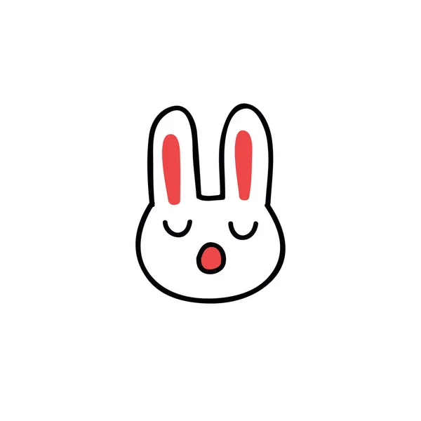Emoji lapin doodle icône — Image vectorielle