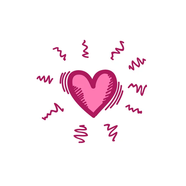 Heart doodle icon — Stock Vector