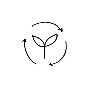 bitki ve su doodle simgesi