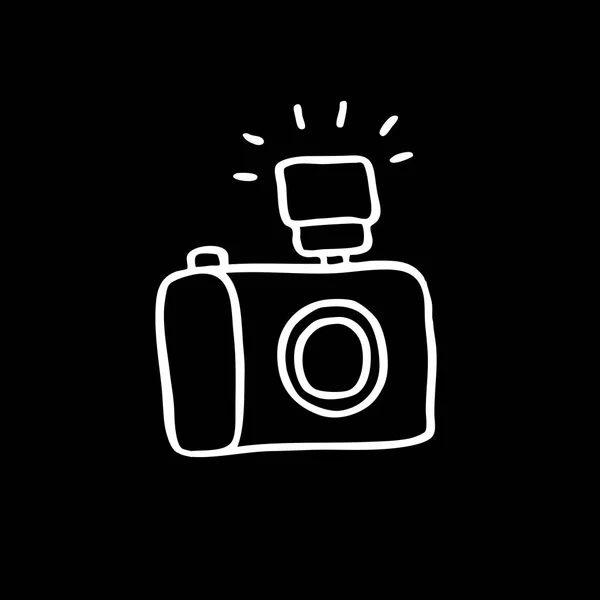 Doodle camerasymbool — Stockvector