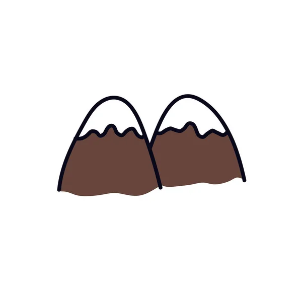 Montagne doodle icône — Image vectorielle