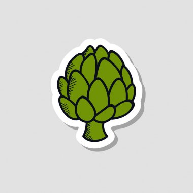 enginar doodle etiket simgesi