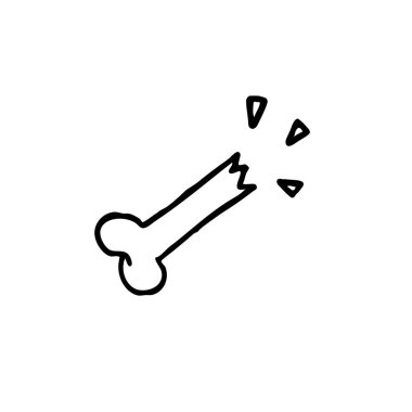 kırık kemik doodle simgesi