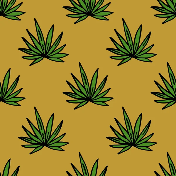 Agave motif de doodle sans couture — Image vectorielle