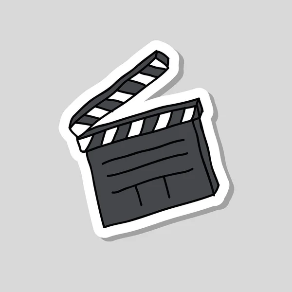 Clapboard garabato pegatina icono — Vector de stock