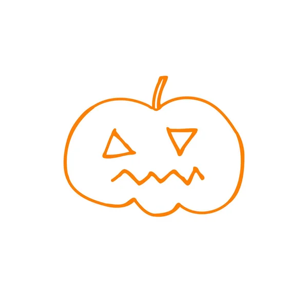 Icône doodle citrouille halloween — Image vectorielle