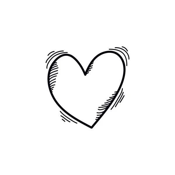 Kalp doodle simgesi — Stok Vektör