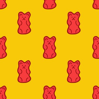 jöle ayı dikişsiz doodle deseni