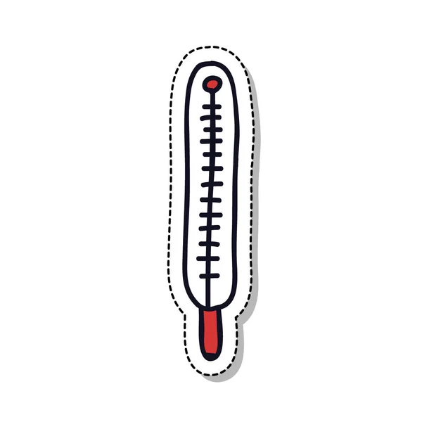 Icona Doodle Termometro Medico — Vettoriale Stock