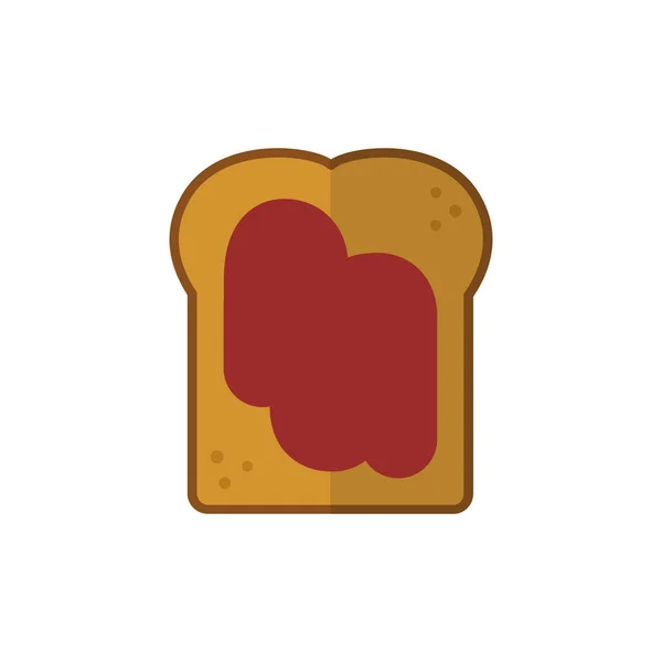 Toast Mit Marmeladenvektorsymbol — Stockvektor