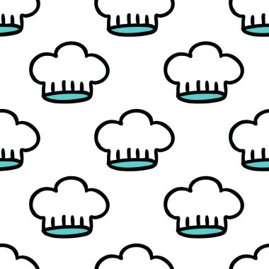 Chef şapka sorunsuz doodle desen