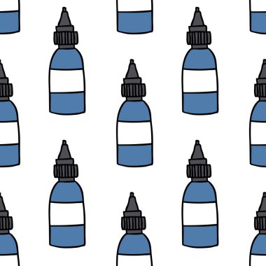 dövme mürekkep şişesi sorunsuz doodle desen